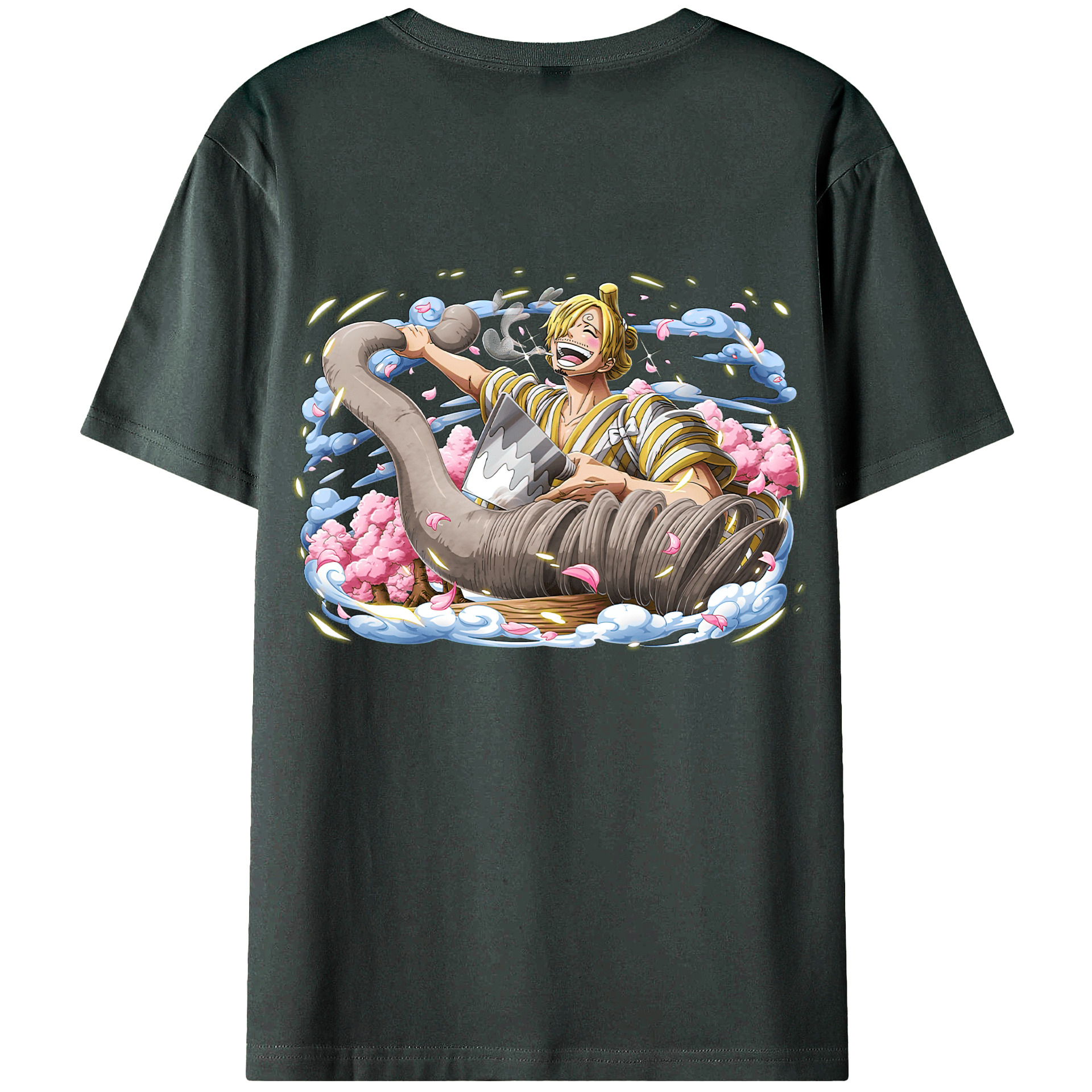 （画像用） ワンピース サンジ ONE PIECE Sanji 綿100％ メンズ半袖Tシャツ（バックプリント） 通気性